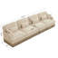 Canapé modulaire de 131 po à motif léopard, bord gland, assise profonde, conception ergonomique, assemblage facile pour le salon-1274167827