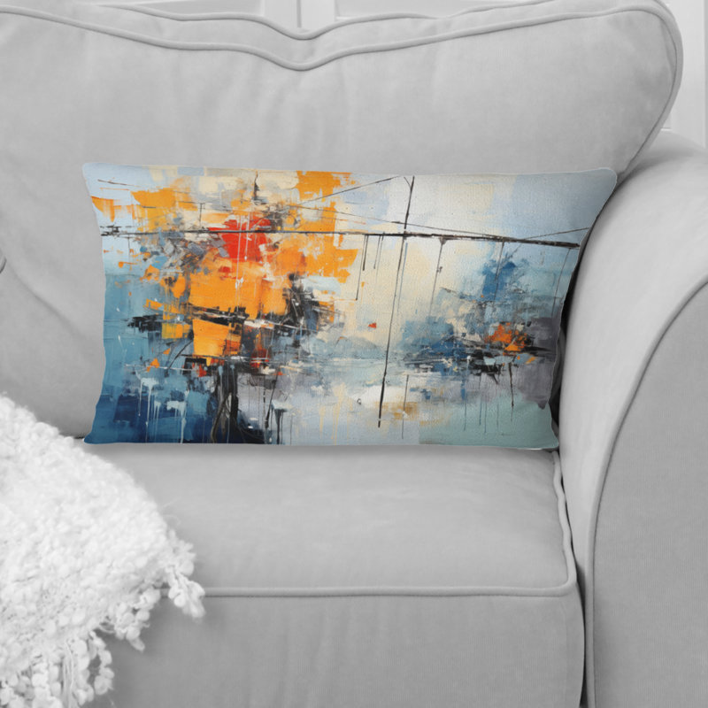 Power Lines Abstract Currents - Power Lines Printed Throw Pillow
