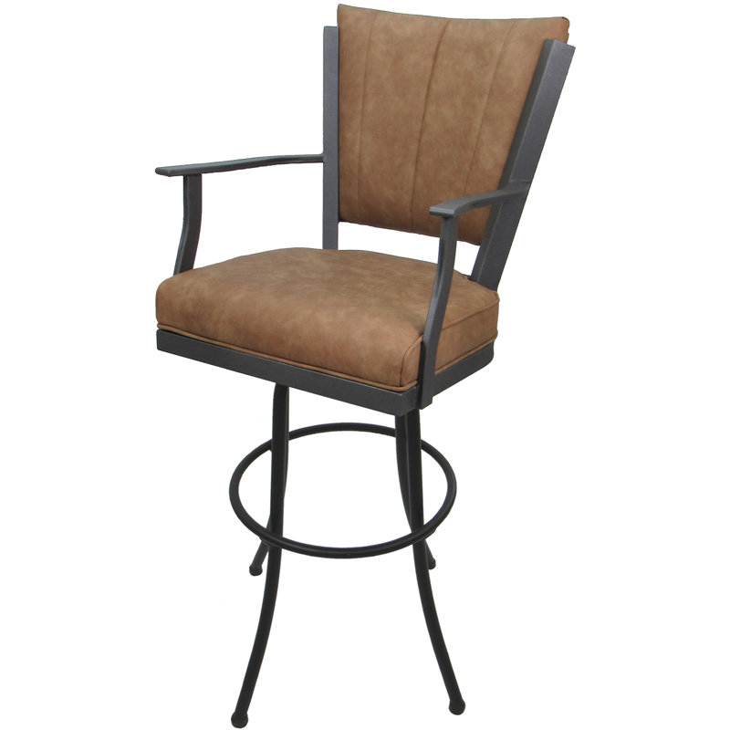 Tabouret pivotant en métal Mayka, Gris