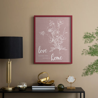 «Love Home», reproduction encadrée - bois massif