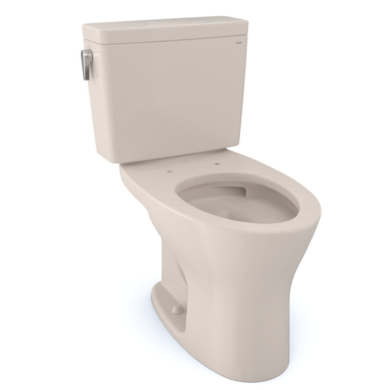 Drake® Elongated Two-Piece toilet (Seat Not Included), Sedona Beige, Left-Hand, Dual Flush
