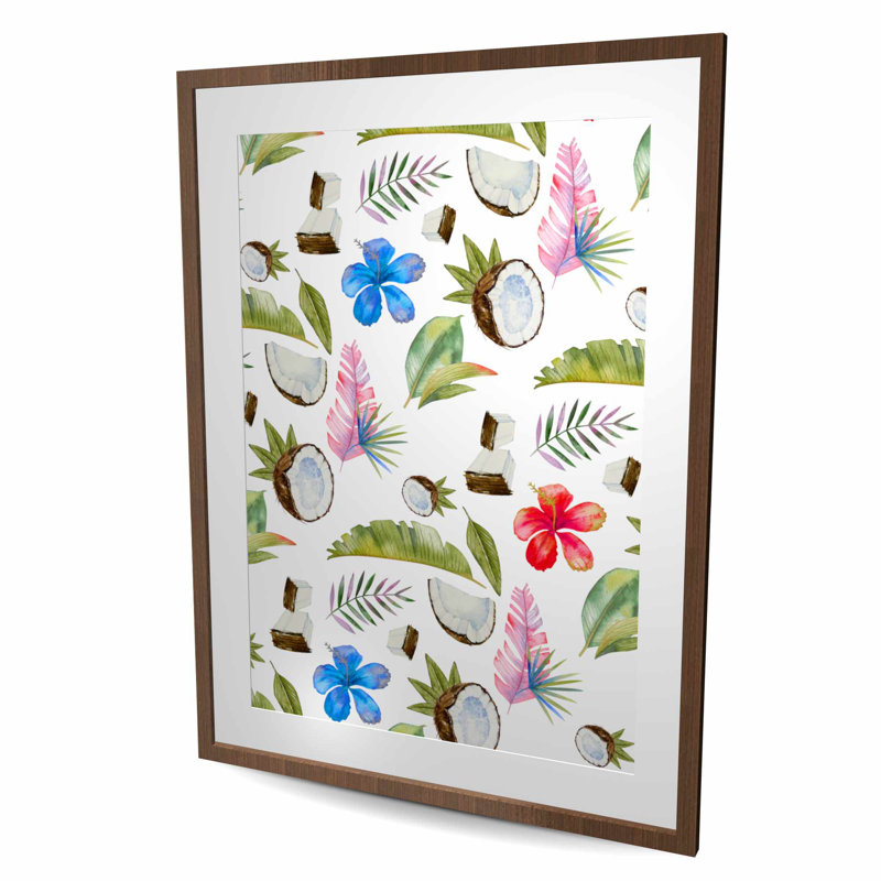 Tropical Pattern - Green Patterns Framed Matted Print Decor