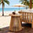 Light Teak Round Coffee Table, Acacia Wood Outdoor Patio Side Table For Backyard-1962522442