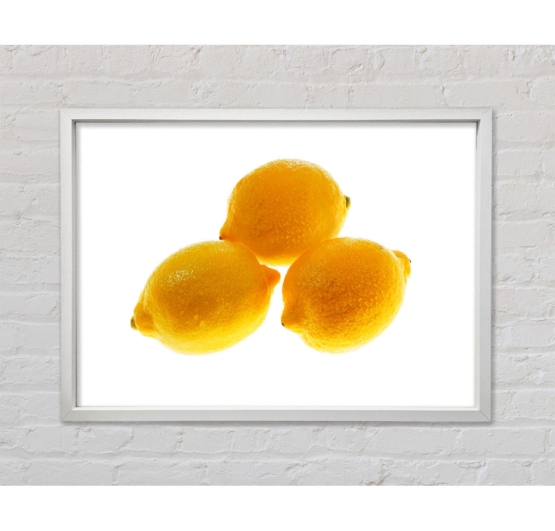 Trio Of Lemons - Einzelner Bilderrahmen Kunstdrucke auf Leinwand