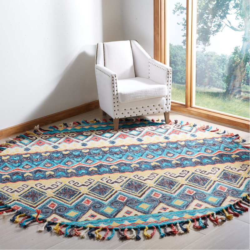 Vahakn Hand Tufted Wool Oriental Rug, Round 7'