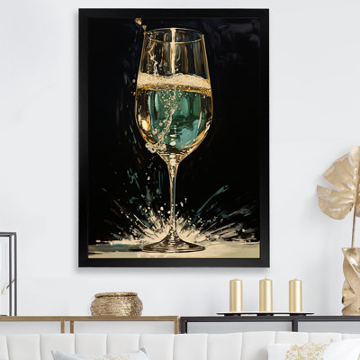 Or et émeraude champagne rêveur - champagne grand art mural
