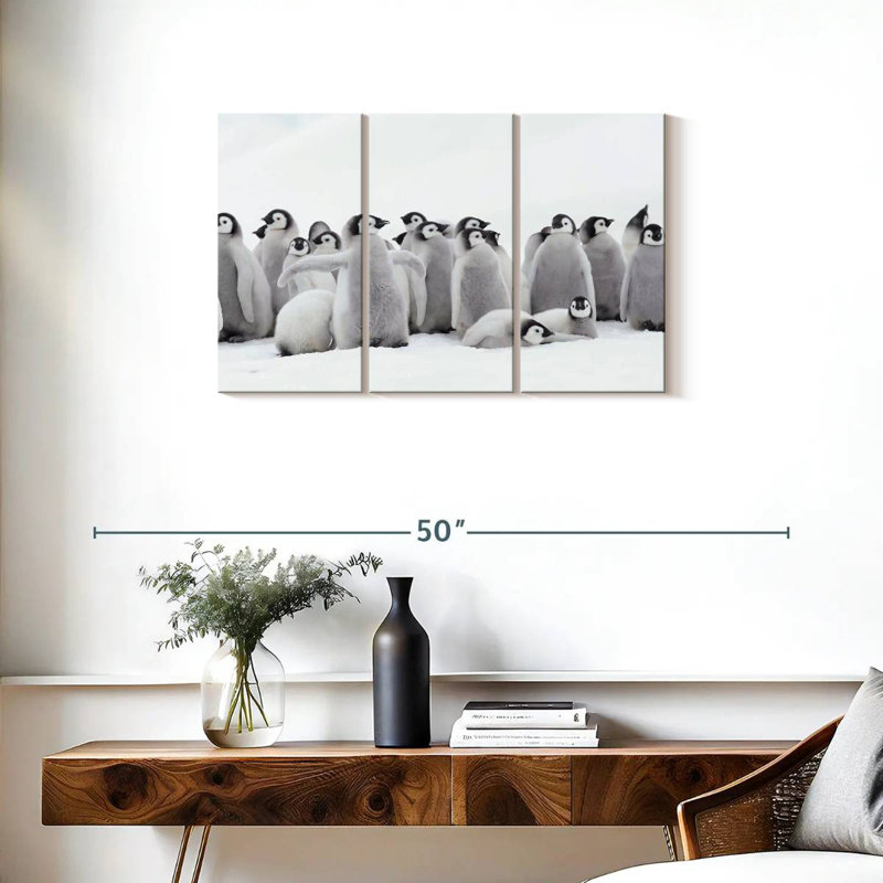 Brampt Young Emperor Penguins, 20" H x 33" W