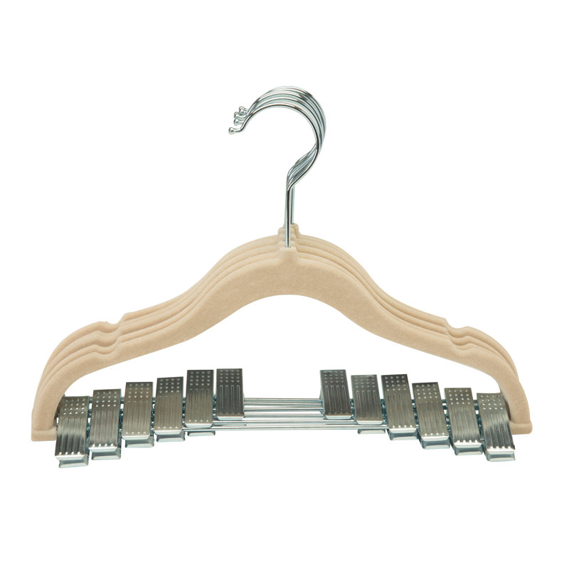 Paquet de 24 cintres pour enfants en velours gris Simplify, 24, Ivoire