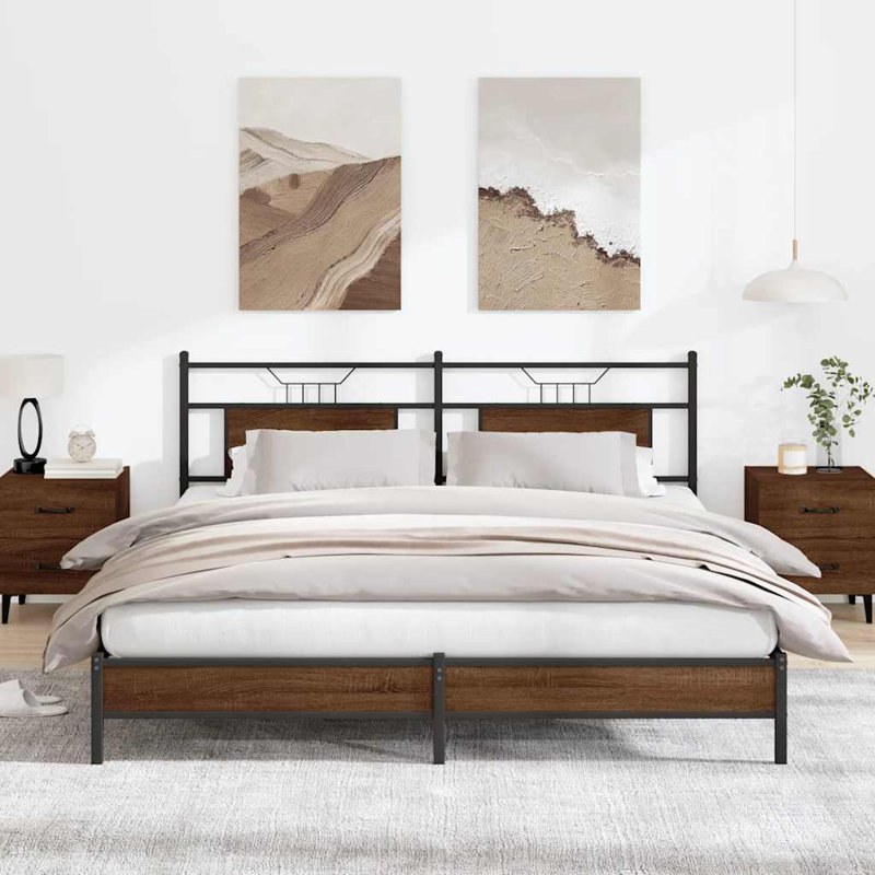 Bed, European Kingsize (160 x 200cm), Brown Oak