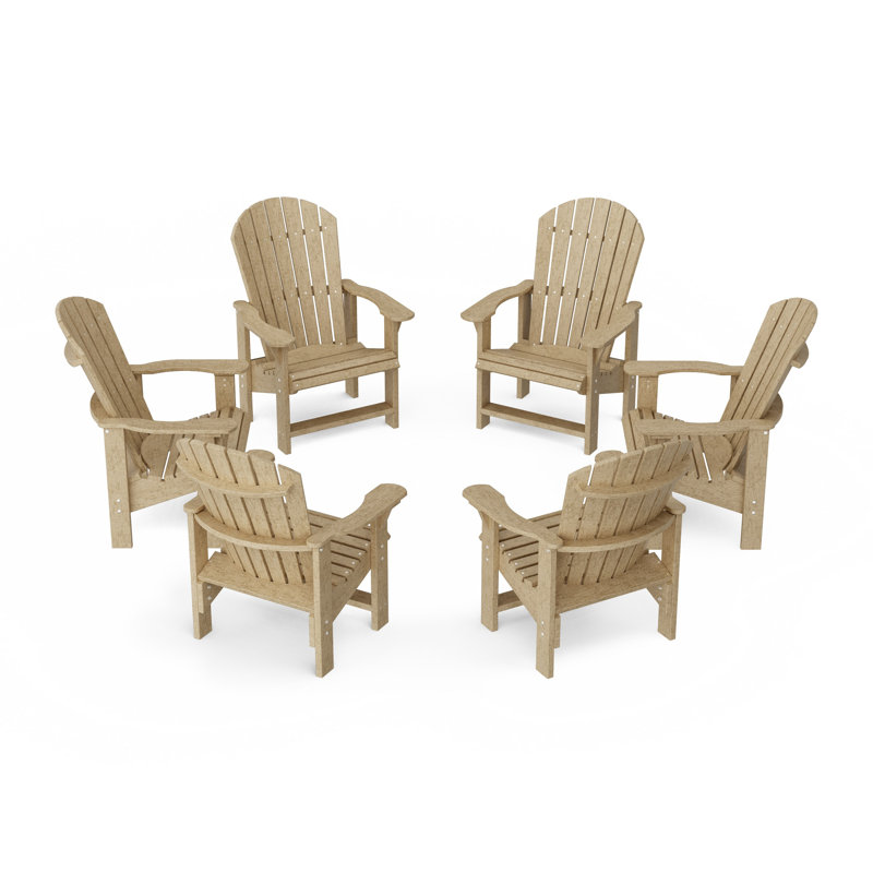 Ensemble de 6 chaises héritage Heritage Adirondack, Bois patiné