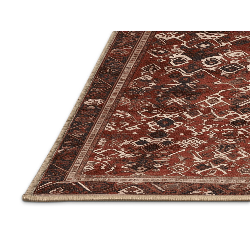 Machine Washable Persian Brown Area Rug, Square 3'