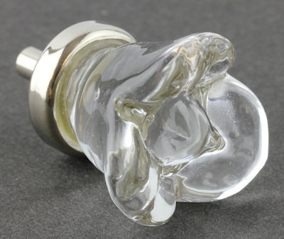 (5 Pack) 1-1/4 inch Glass Knob Capsicum Flower Clear