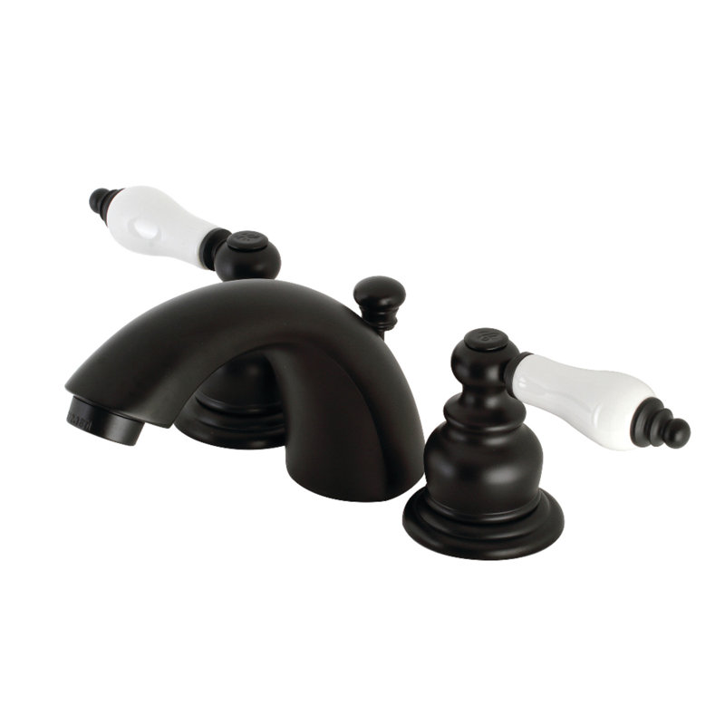 Robinet de salle de bain victorien à large entraxe avec bonde, Noir mat