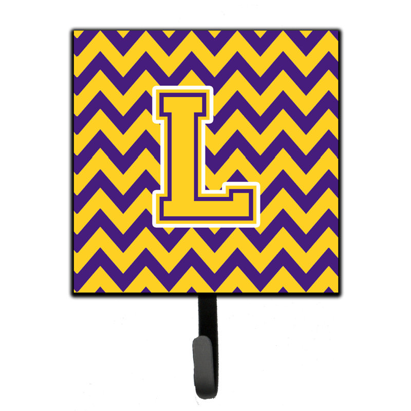 Organisateur de clés avec grenat Pittsburg, Lettre L, Gold/Purple