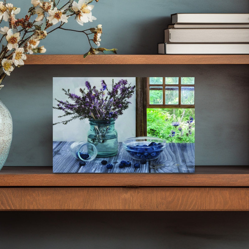 «Blueberry Morning Rustic Contemporary Fruit Summer», art mural, H 12 po x l 18 po