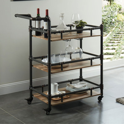 Industrial Style Kitchen Cart, Serving Cart With Wheels by Trent Austin Design