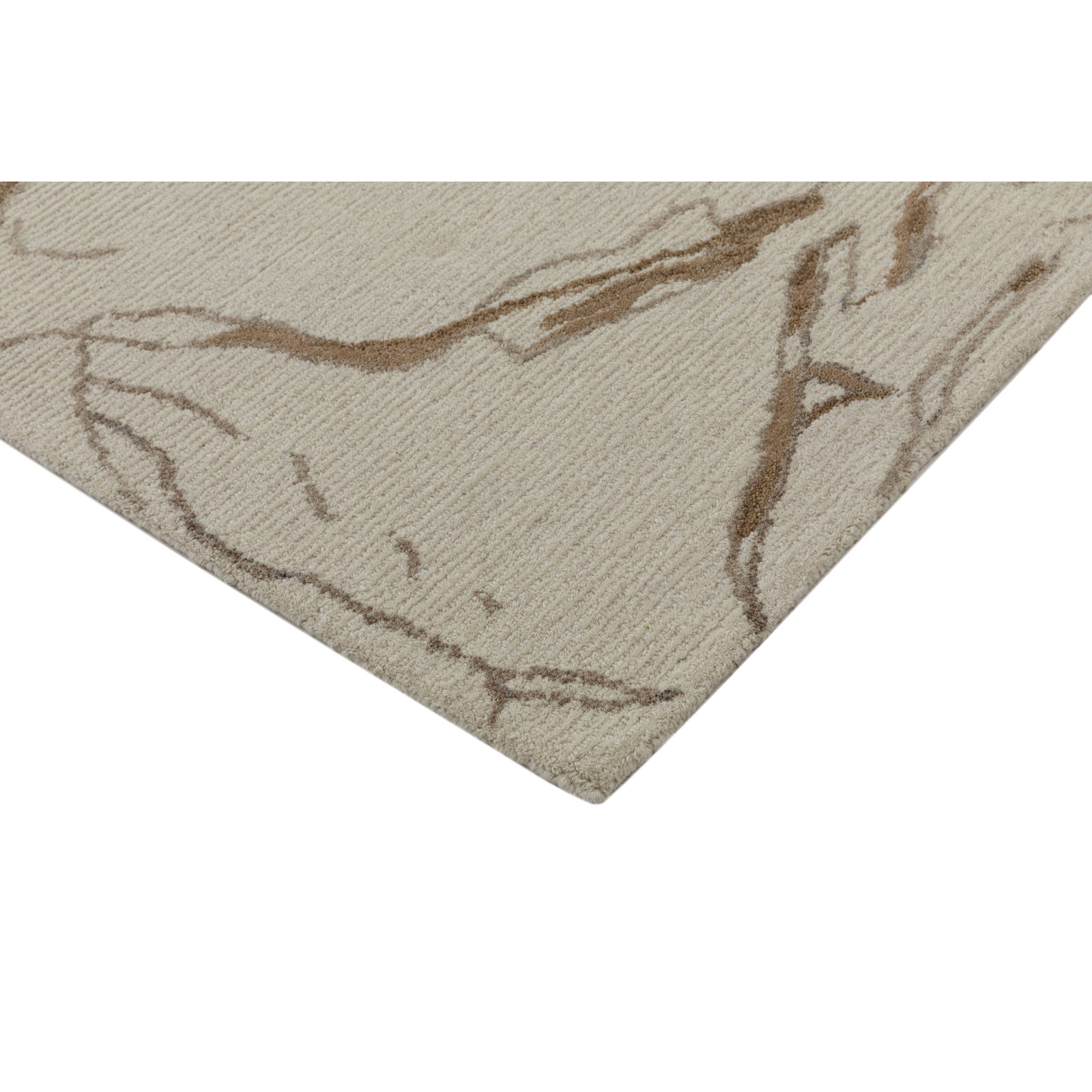 Ada Hand-Tufted Wool Abstract Area Rug, Rectangle 2' x 3', Ivory