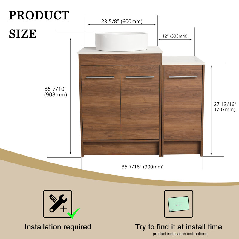Meuble-lavabo sur pied simple 35,43 po Conin