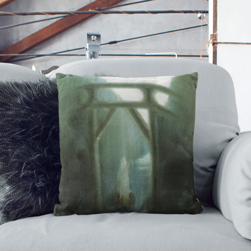 Night Vol.2 Square Throw Cushion, 55cm H x 55cm W x 20cm D, Stone