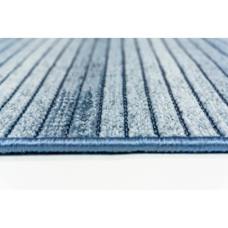 Tapis Kilim bleu antidérapant Rotella, Rectangle 2 pi x 3 pi 4 po