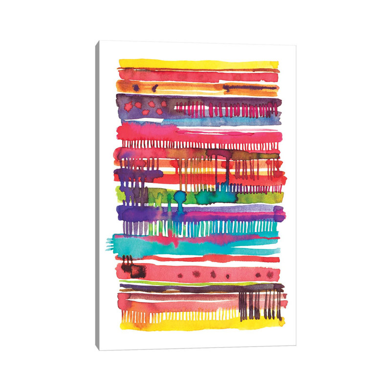 Irregular Watercolour Lines Vainica by Ninola Design - No Frame Print on Canvas