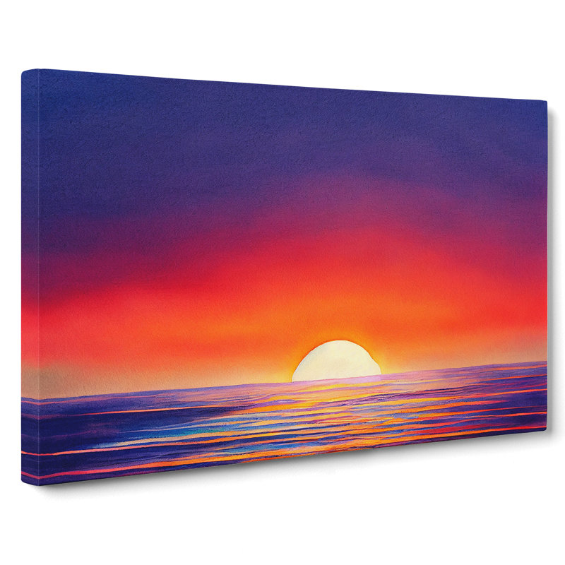 Harmonious Sunset Seascape - Wrapped Canvas, 35cm H x 50cm W x 3cm D