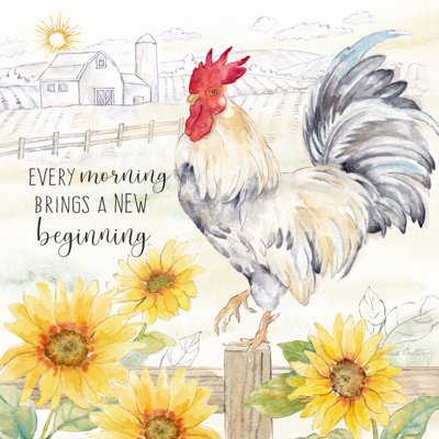 Angiens " Good Morning Sunshine VI-New Beginning " Watercolor Print