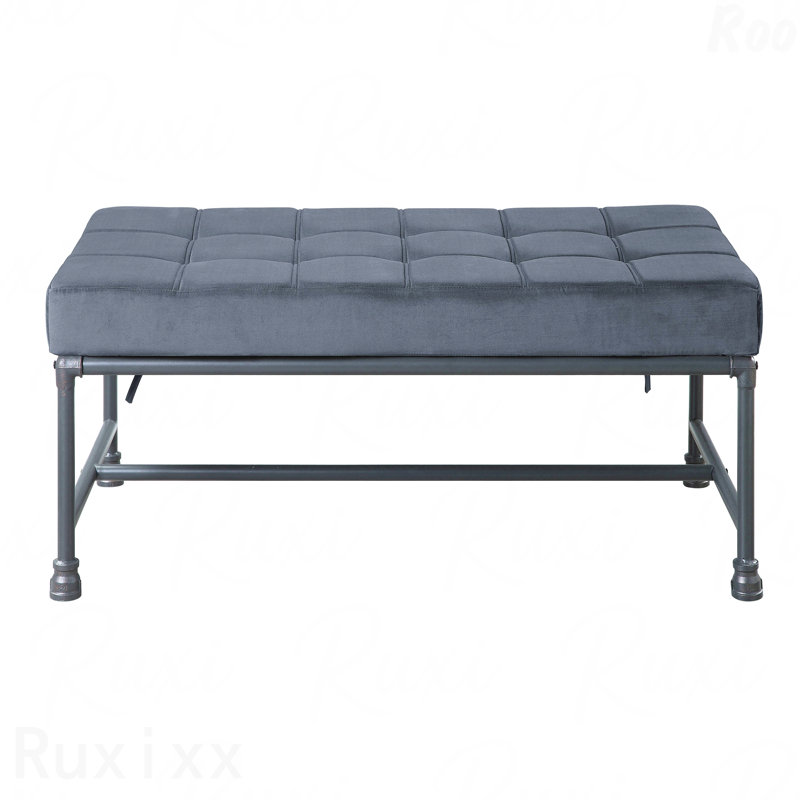 Banc - Siège rembourré et capitonné, H 18,5 po x l 48,5 po x P 24,5 po