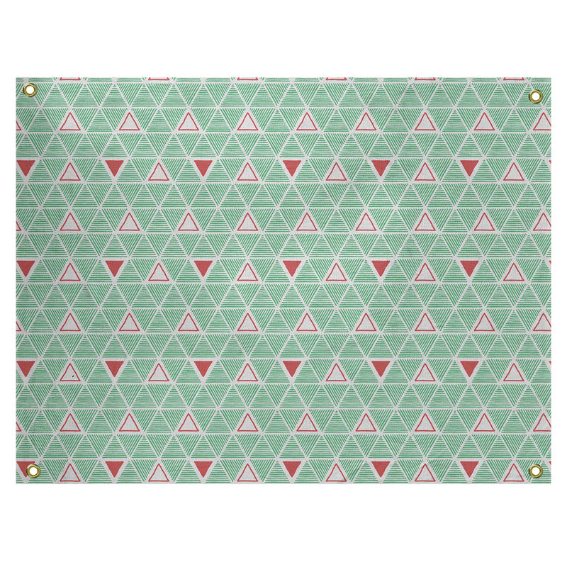 Tapisserie, H 50 po x l 59 po, Vert/rouge