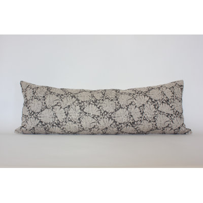 Charcoal Floral Pillow Cover, Dark Gray Throw Pillow