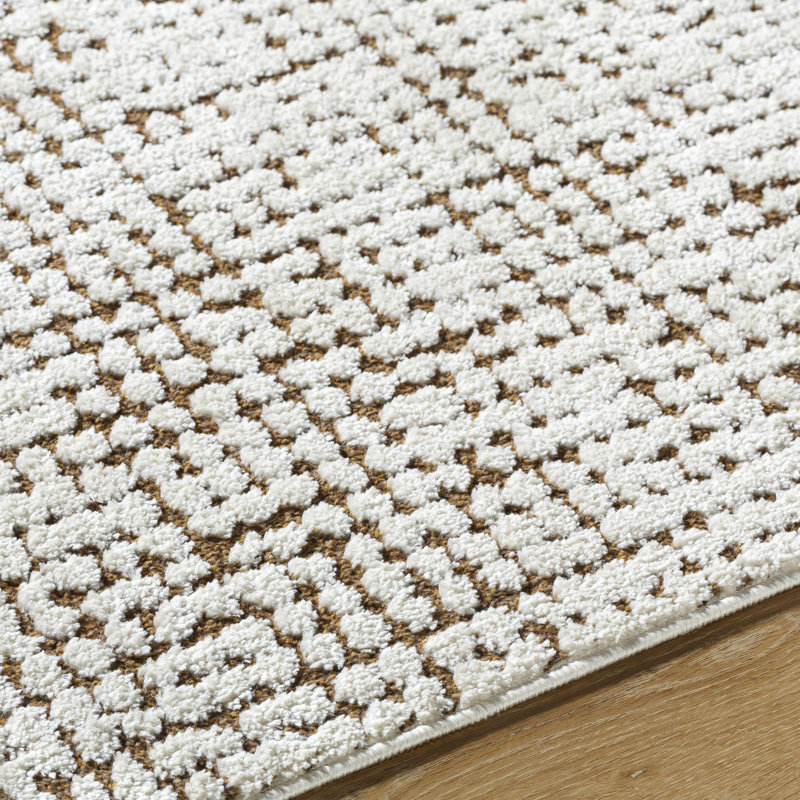 Our PNW Home x Livabliss Boho Scandi High Pile Ivory Brown Area Rug, Rectangle 12' x 15'