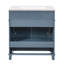 Meuble-lavabo de 30 po avec lavabo en céramique, armoire de rangement en bois massif avec portes à fermeture douce, style rétro, bleu-1619963831