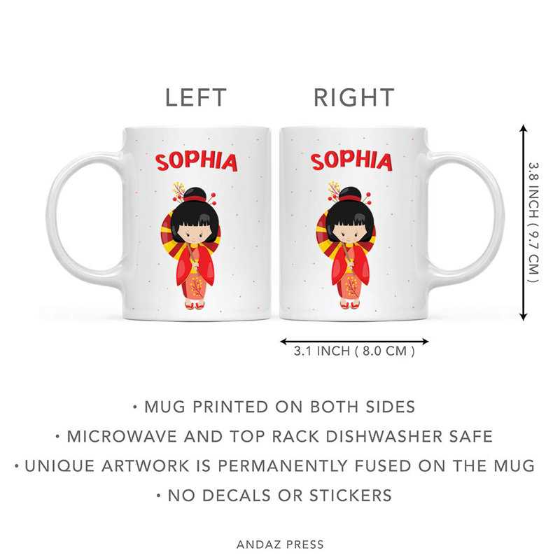 Grande tasse à café geisha pour enfant personnalisé Ventura, Oui