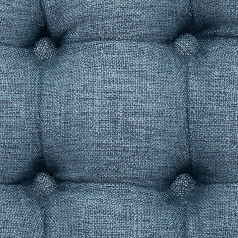 Trafford 99cm Wide Tufted Round Solid Colour Cocktail Ottoman, Navy