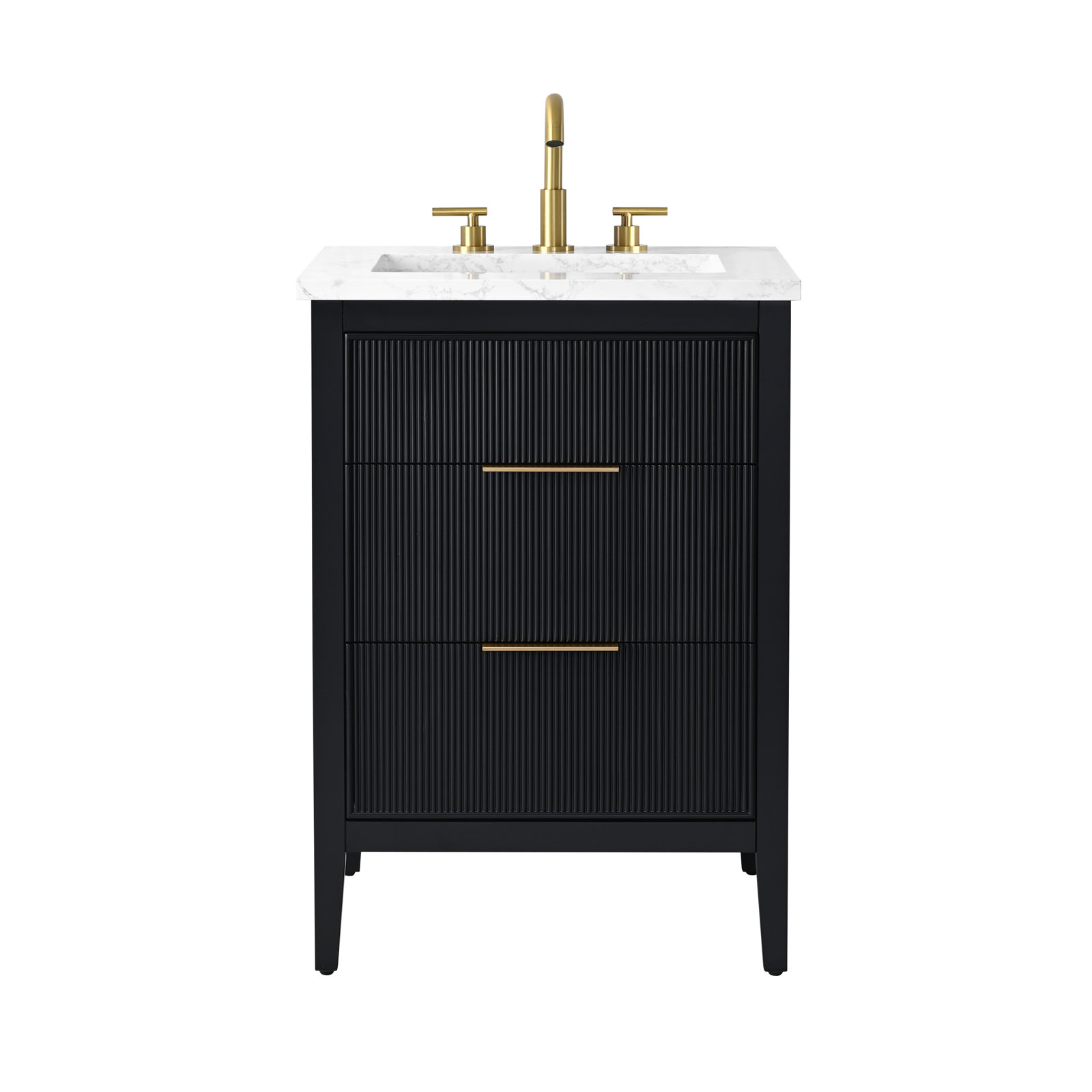 Bilroy 24" Oak Single Bathroom Vanity, Black