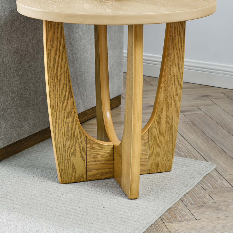 Table de bout ronde de 25 po, table d'appoint en bois, table de chevet pour salon, salle de réception