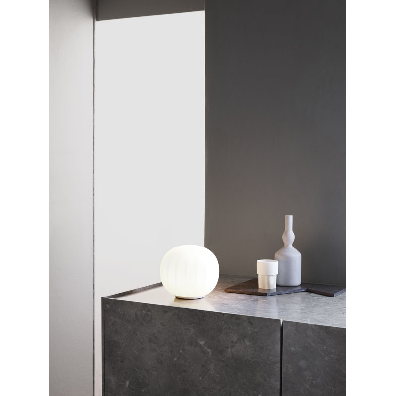 10.2" Brass Table Lamp, White