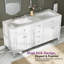 Meuble-lavabo double 60 po en bois massif avec plateau en acrylique, blanc-572245146