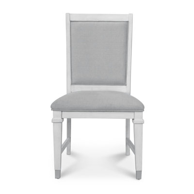 Gerrard - Upholstered Side Chair - Set of 2 - Fresh White Finish - Grey Upholstery