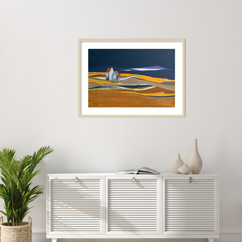 Abandonné maisons par Aniko Hencz, reproduction d'art encadrée en bois, H 30 po x l 41 po