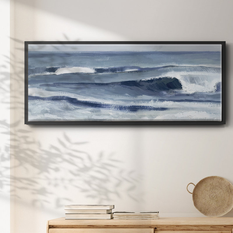 Surf Spray I- Framed Canvas, 20" H x 50" W