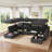 Tremee U Shaped Modular Sleeper Sofa Sectional Sofa With Storage Light Grey-525411925