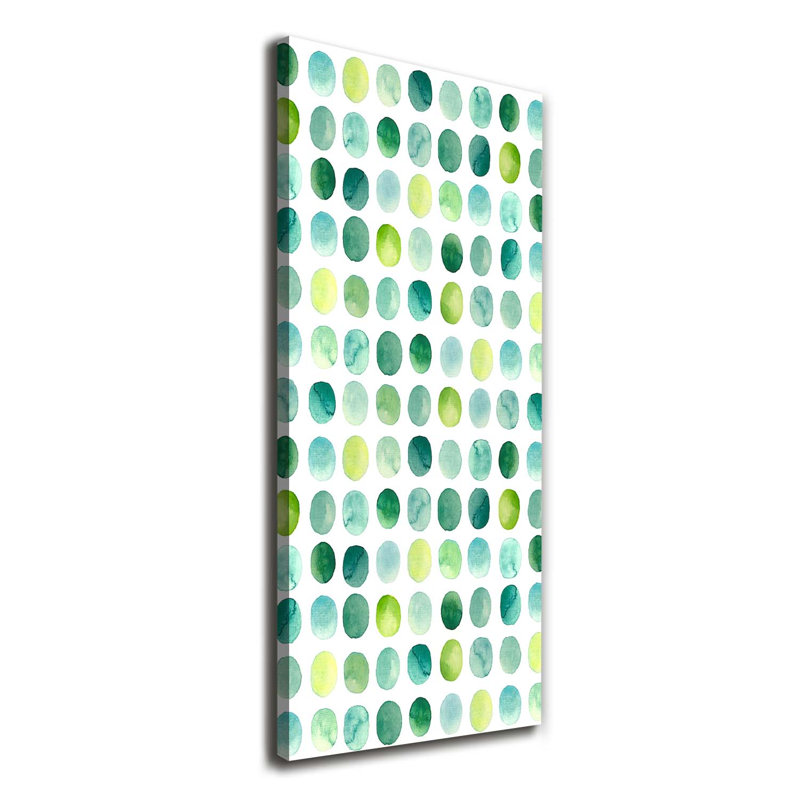 Green Dots - Wrapped Canvas Print