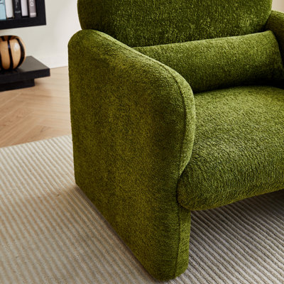 Canapé 34 po en tissu de velours, canapé simple moderne avec coussin de soutien pour appartement, bureau, salon et chambre à coucher, assemblage sans outil.