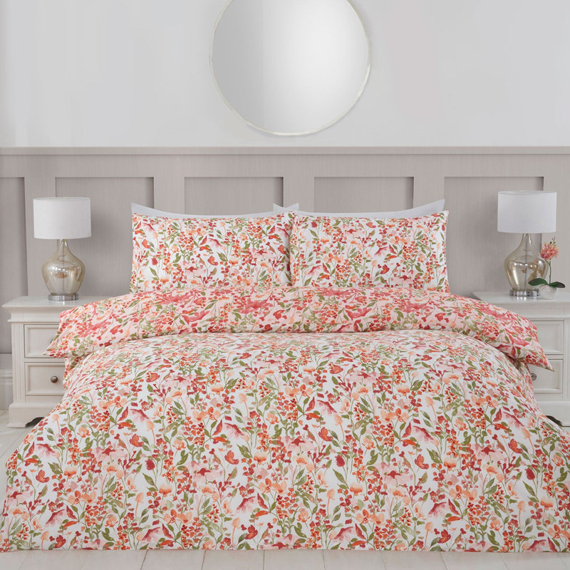 Polyester Floral Duvet Cover Set, Double Bed (200 x 200 cm)