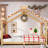Twin Size Kids House Floor Bed with Solid Wood Frame, Playhouse Design, Support Slats, No Box Spring, Espresso-268421726-268421723