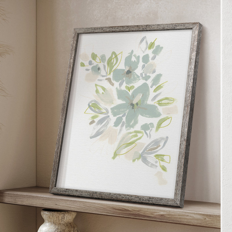 «Seafoam Petals IV», reproduction encadrée - bois massif, H 11 po x l 9 po