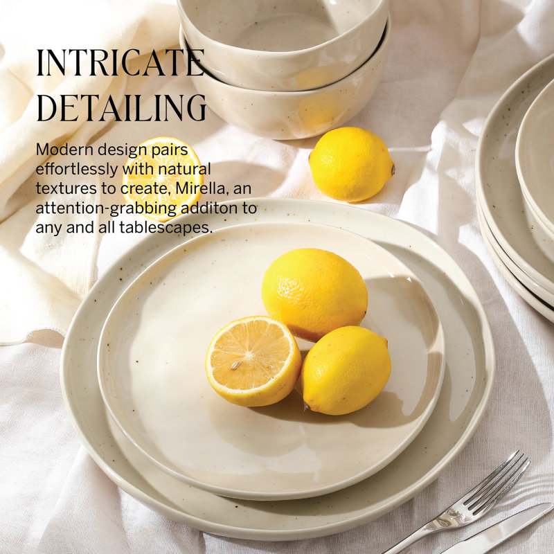 Stone Lain Mirella 12-Piece Dinnerware Set Stoneware, Beige