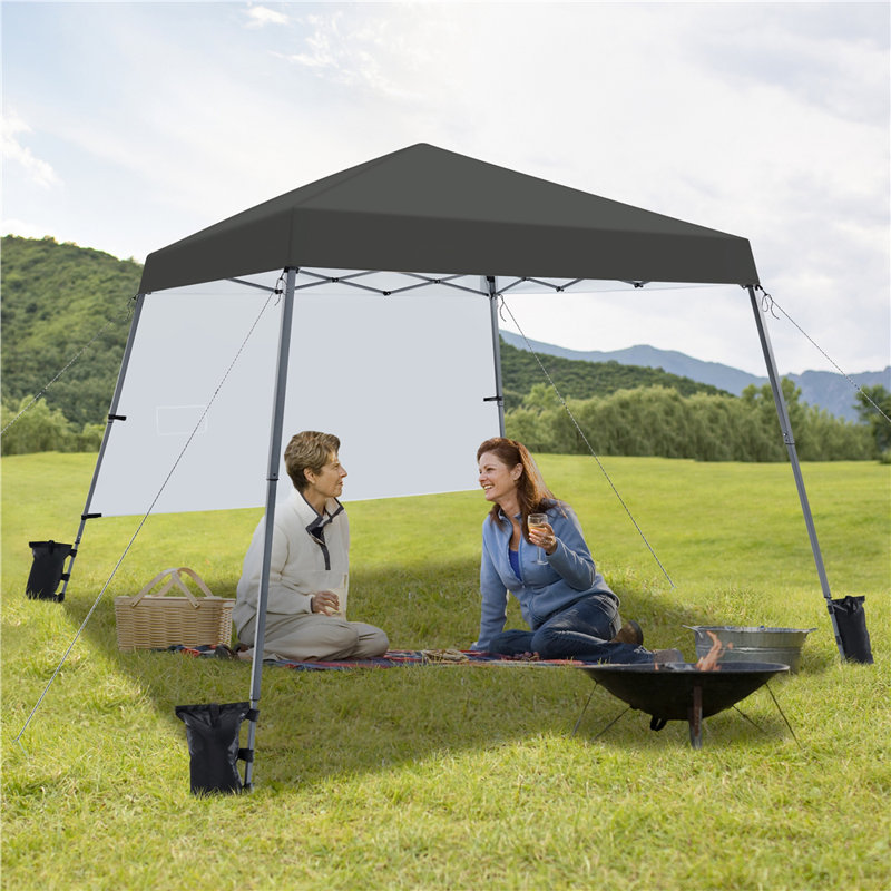 3m x 3m Iron Pop-Up Gazebo, Dark Grey