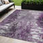 Tapis extérieur lavable abstrait mauve et lavande 5 pi x 8 pi aubergine